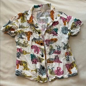 Cat & Jack Multicolor Tiger Print Kids Button Down Shirt